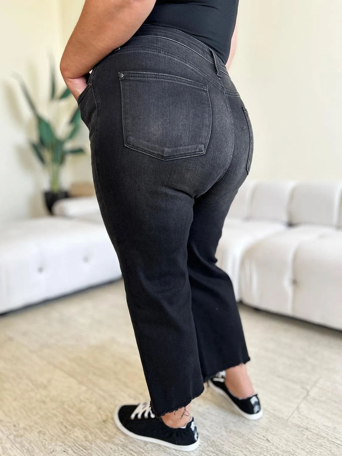 Full Size High Waist Button Fly Jeans