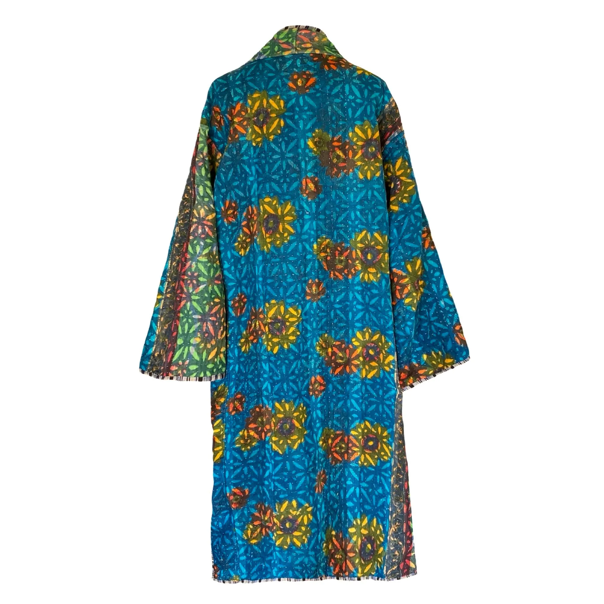 Ganika Indigo Quilted Kantha Coat Vintage  ONE OF KIND