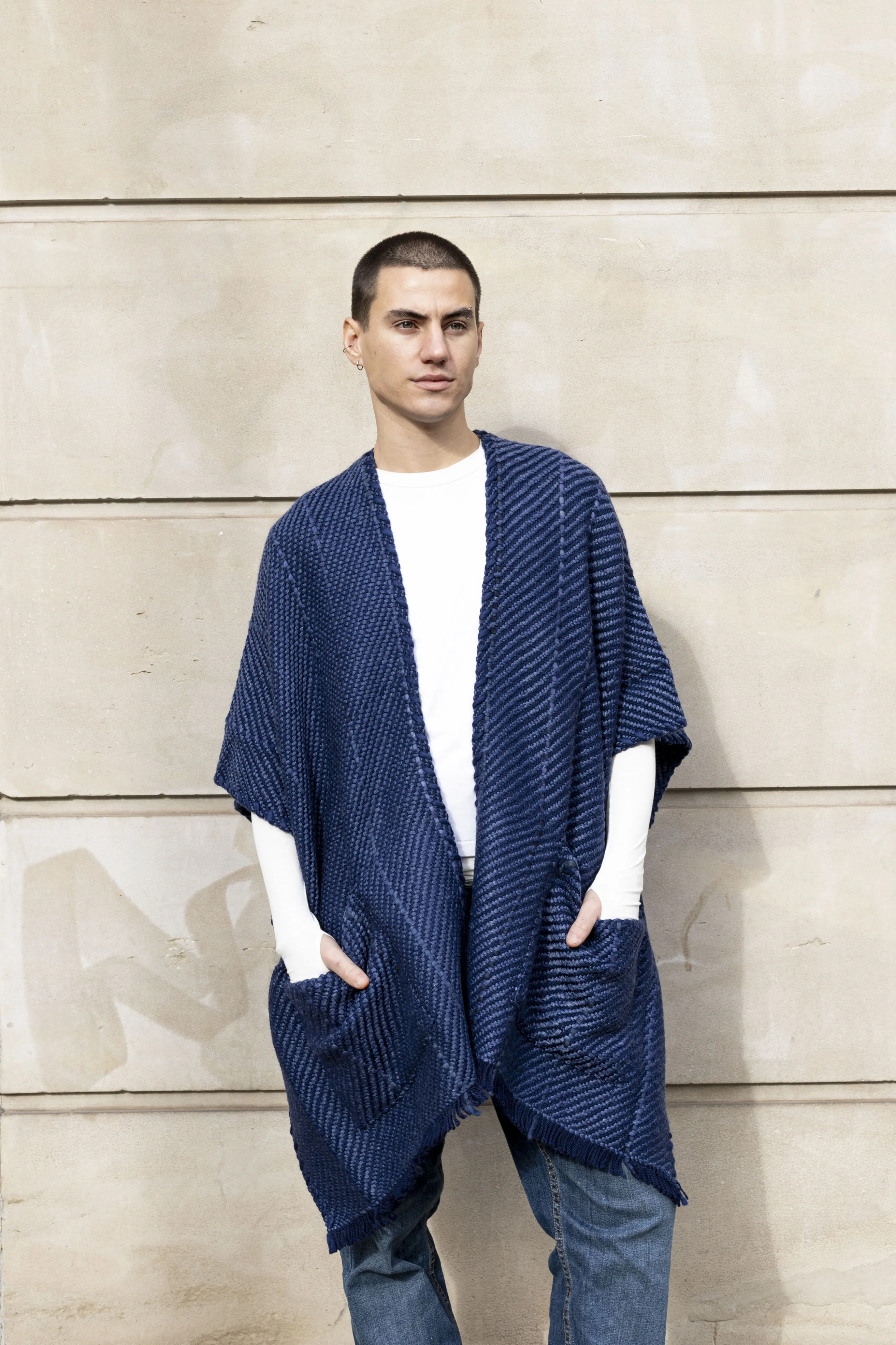 Gaston Cape with Pockets, Navy