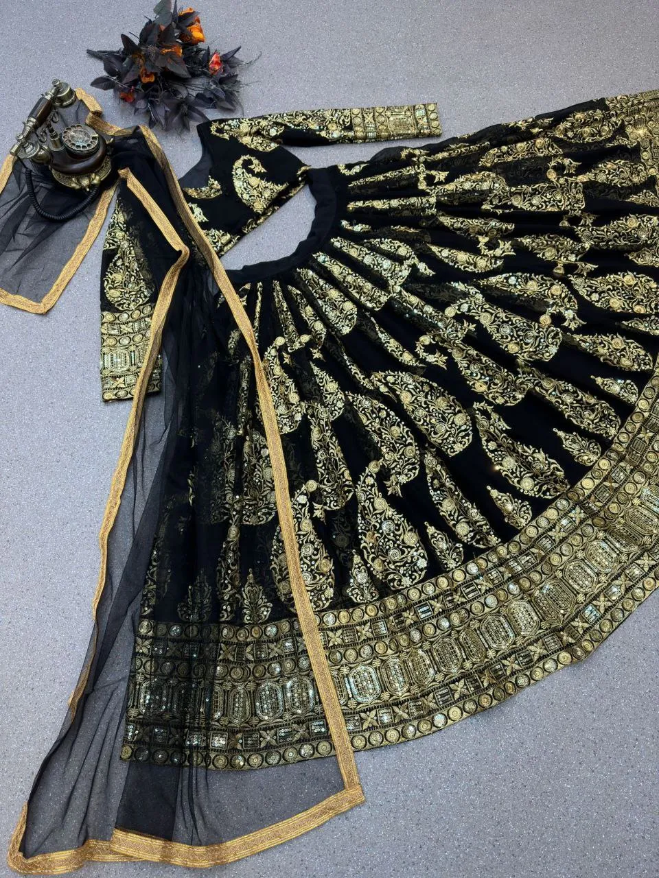 Glamourous Black Color Sequence Work Lehenga Choli