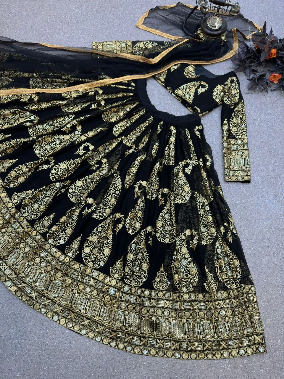 Glamourous Black Color Sequence Work Lehenga Choli