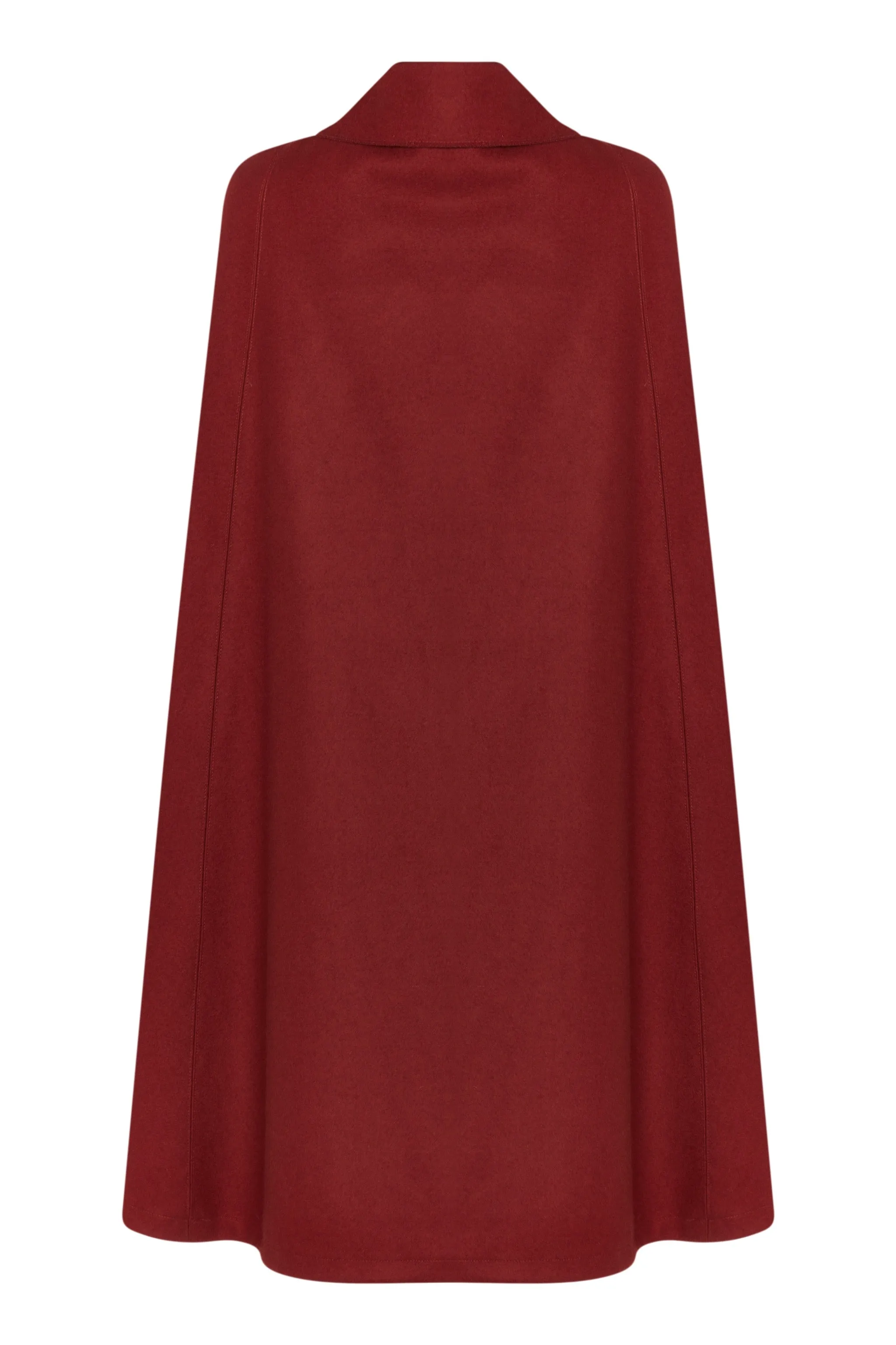 Grace Elegant Burgundy Round Collar Cape