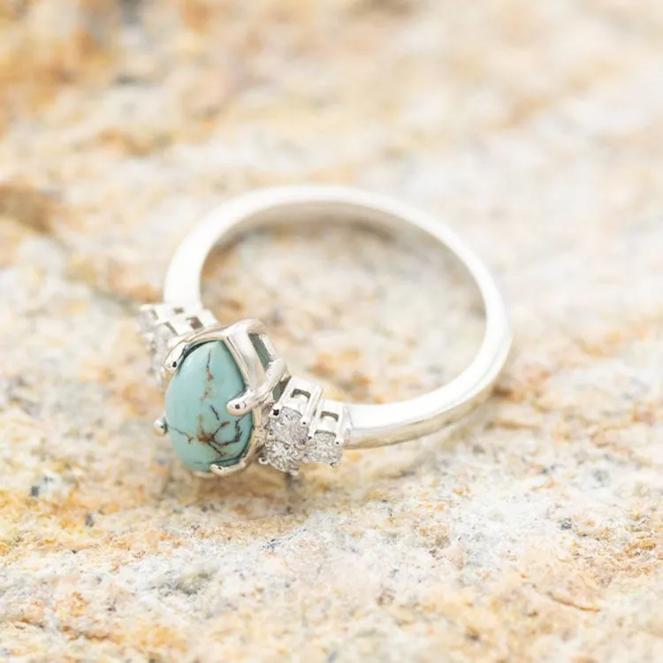 Green Jade and Diamond Three-Piece Ring Set