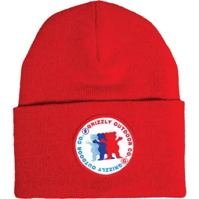 Grizzly Faceoff Red Beanie