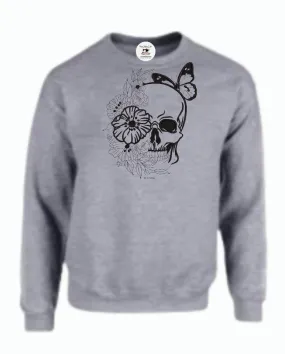 Halloween  Spooky Skull Butterfly Adult Unisex Sweatshirt