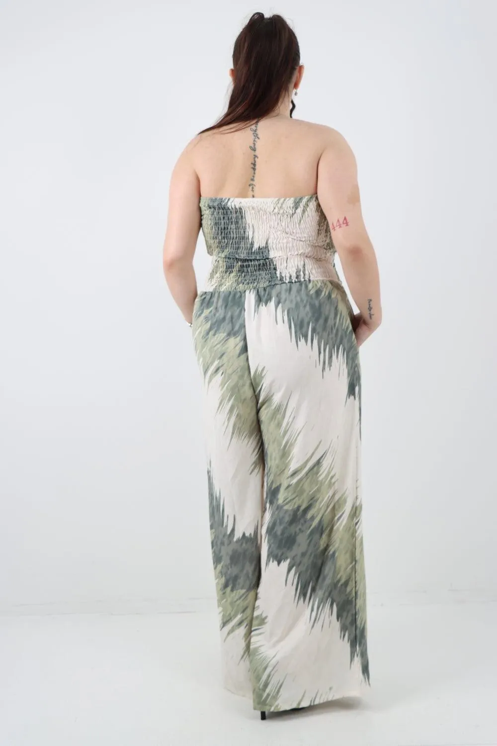 Halter Neck Side Pockets Tie Dye Jumpsuit