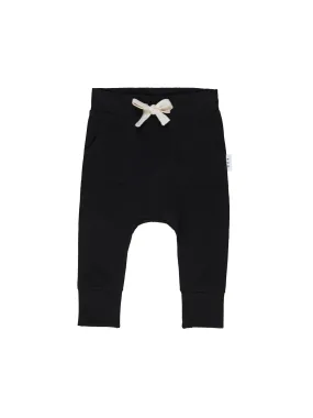 Huxbaby Tiny Pocket Drop Crotch Pants | Black