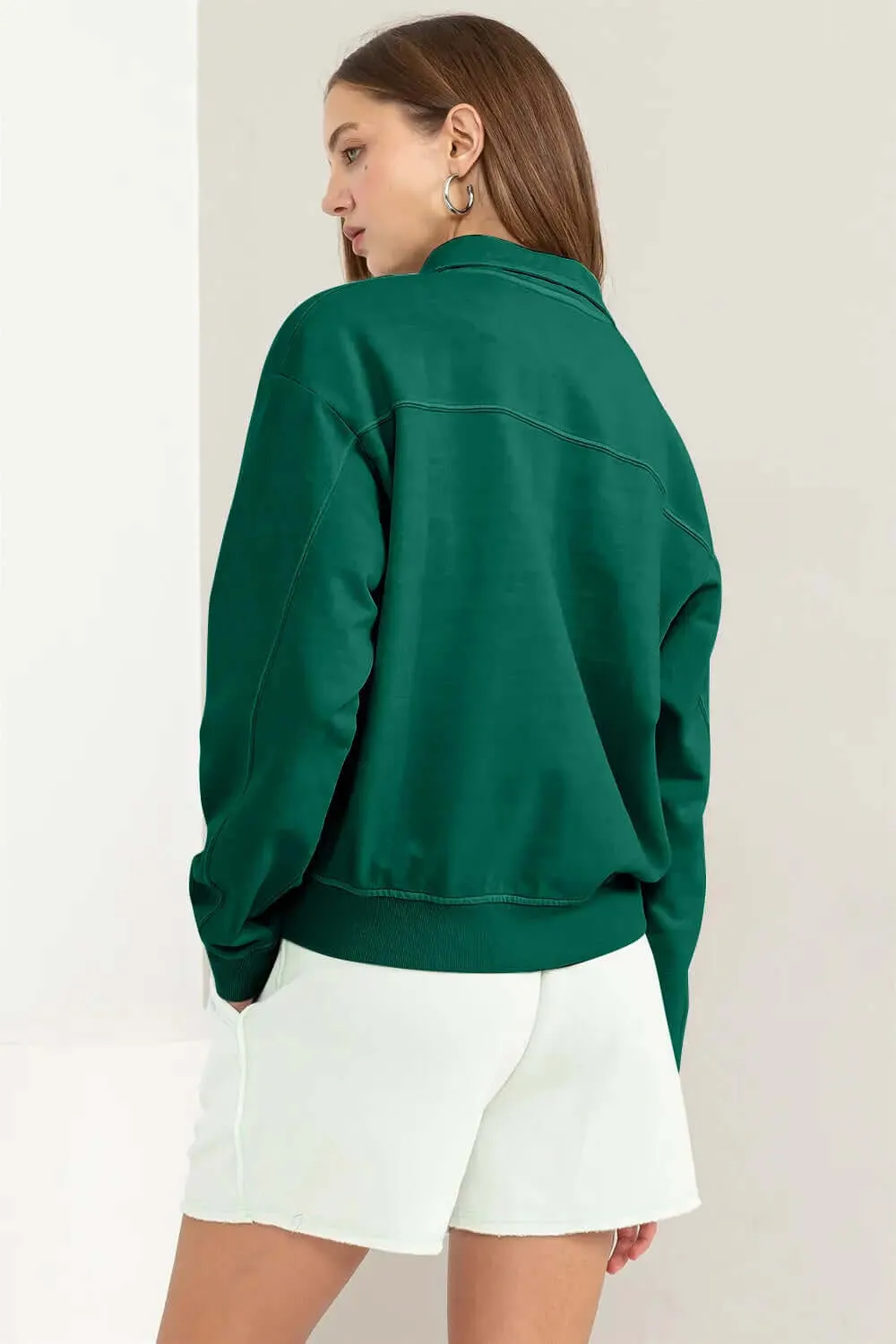 HYFVE Drop Shoulder Half Zip Sweatshirt