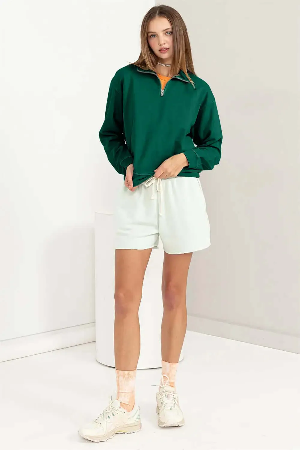 HYFVE Drop Shoulder Half Zip Sweatshirt