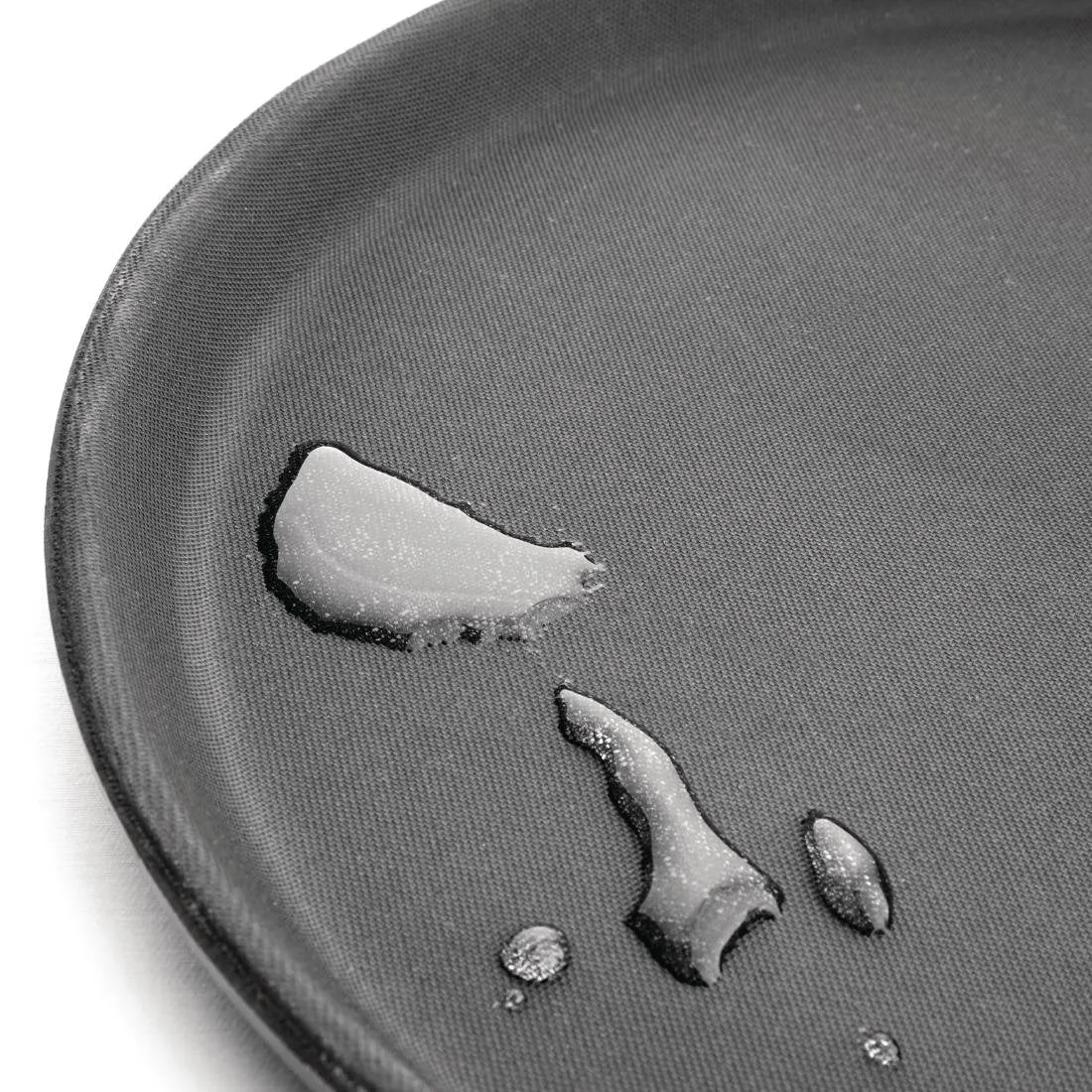 J845 Kristallon Fibreglass Round Non-Slip Tray Black 280mm