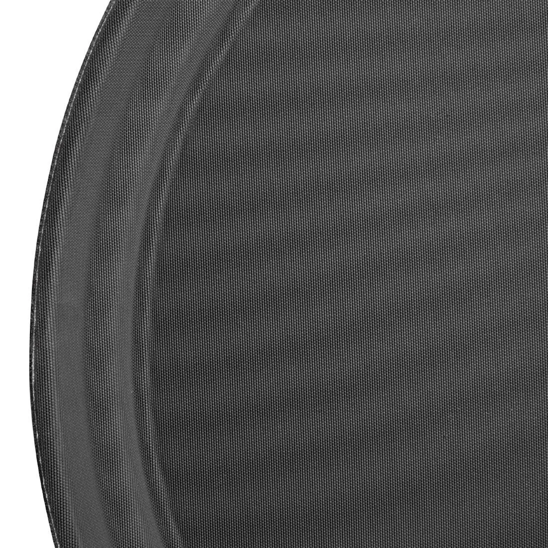 J845 Kristallon Fibreglass Round Non-Slip Tray Black 280mm