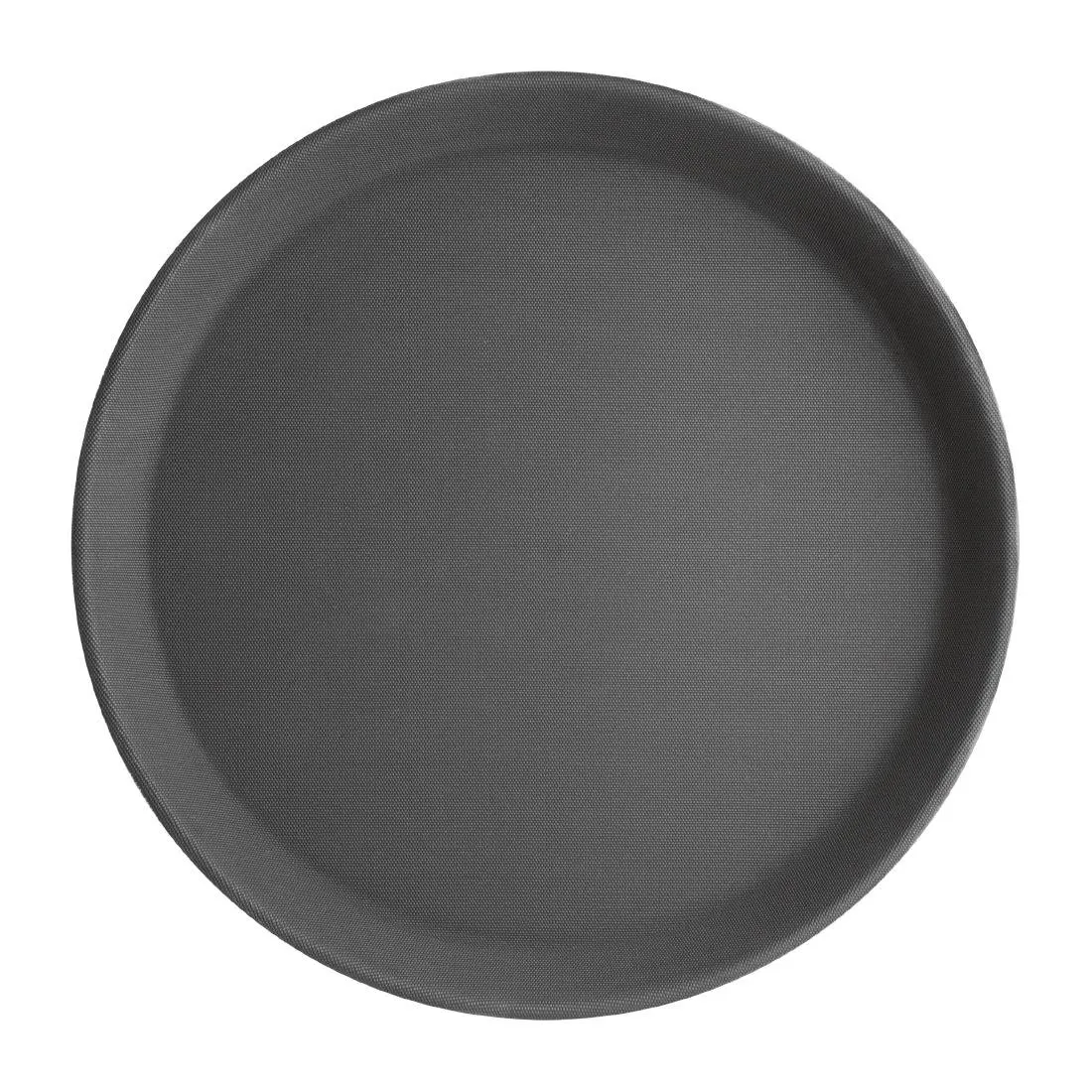 J845 Kristallon Fibreglass Round Non-Slip Tray Black 280mm