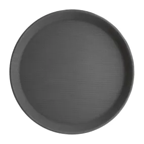 J845 Kristallon Fibreglass Round Non-Slip Tray Black 280mm