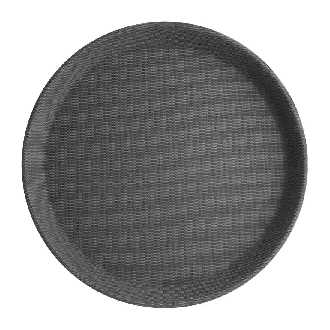 J845 Kristallon Fibreglass Round Non-Slip Tray Black 280mm