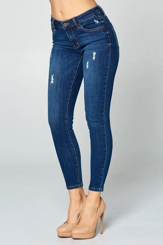 Jace Dark Distressed Skinny Jeans