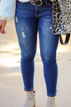 Jace Dark Distressed Skinny Jeans