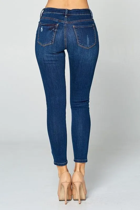 Jace Dark Distressed Skinny Jeans