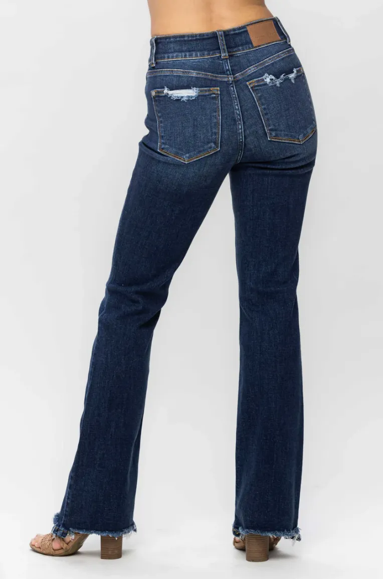 Judy Blue High Waist Vintage Frayed Bootcut Denim