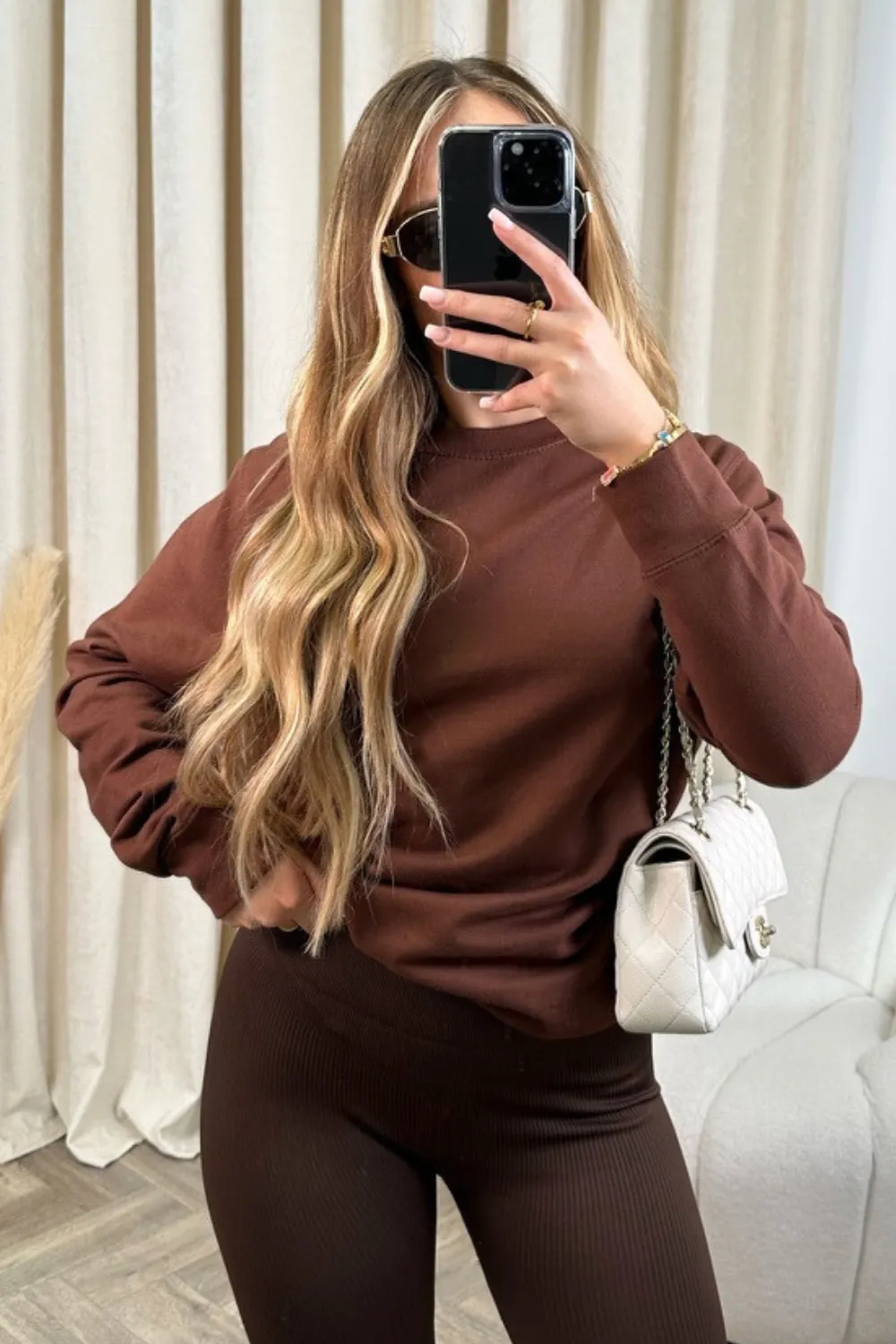 Kerris chocolate sweater and legging set