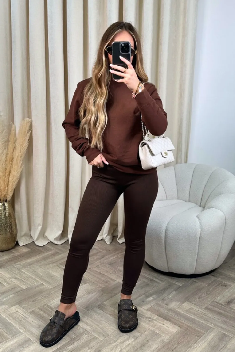 Kerris chocolate sweater and legging set
