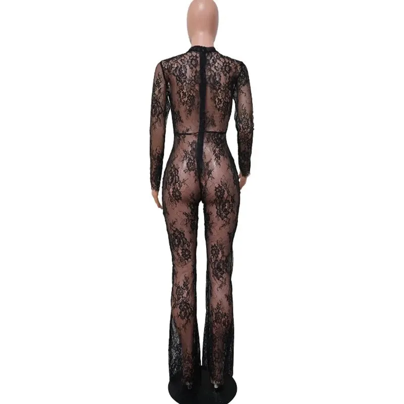 Lace Get Up See Through  Jumpsuit