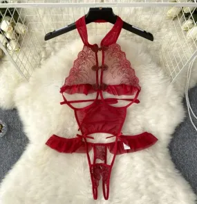 Lace open crotch jumpsuit for women 458469