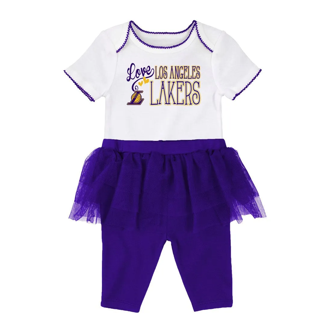 Lakers Baby Girl Creeper and Tutu Leggings