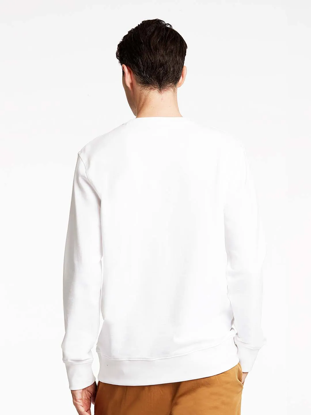 Lindbergh Men Off White Solid Sweatshirt