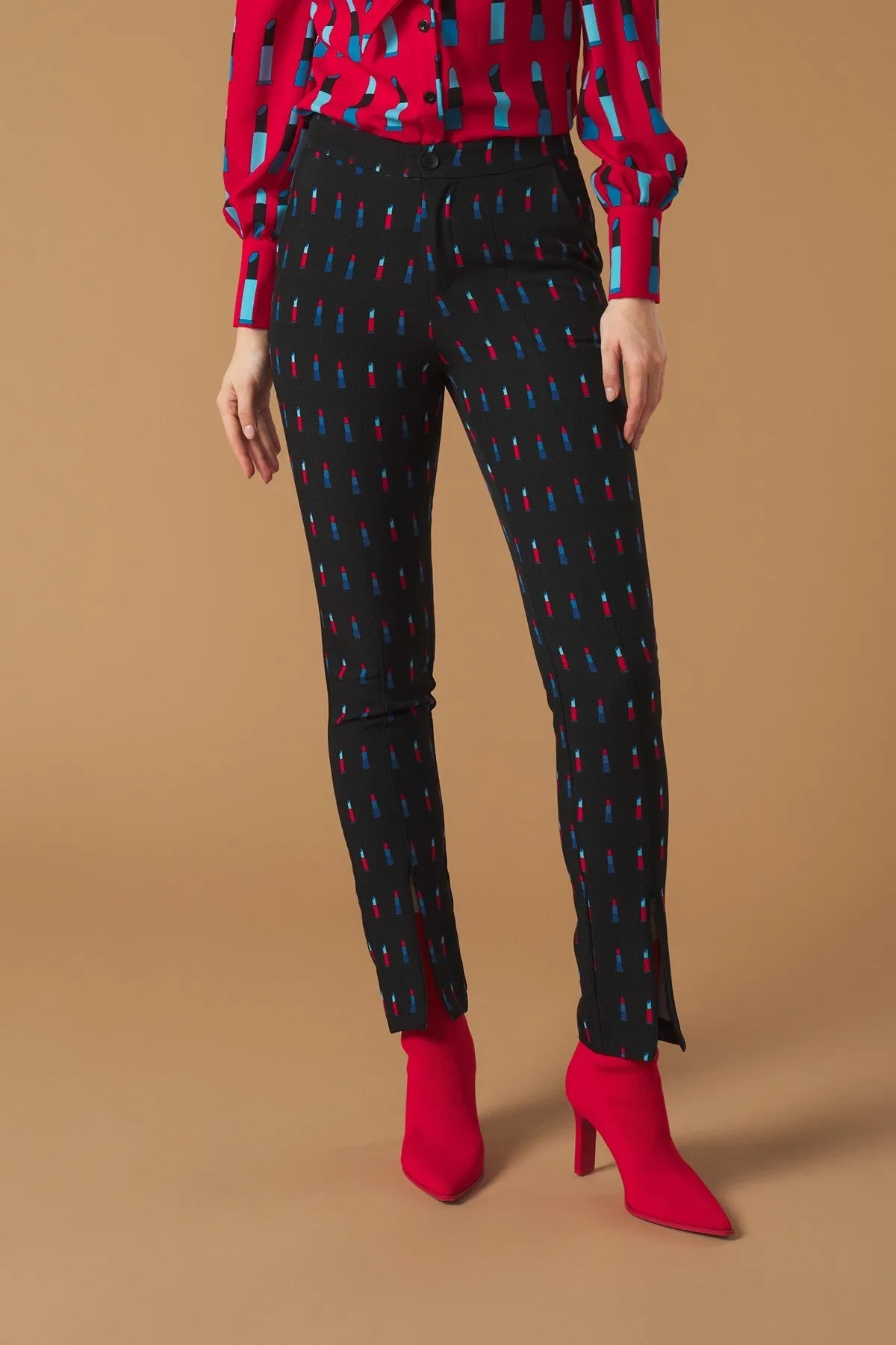 LIPSTICK TROUSERS (BLACK/MULTI)