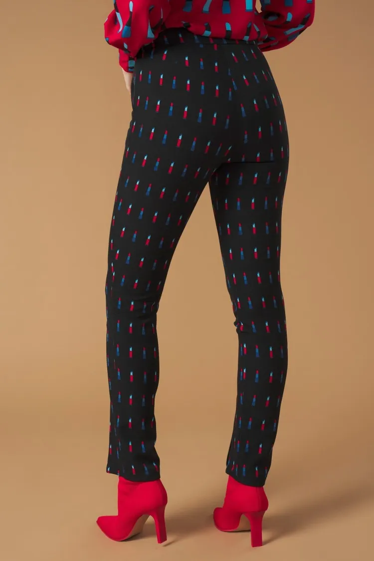 LIPSTICK TROUSERS (BLACK/MULTI)