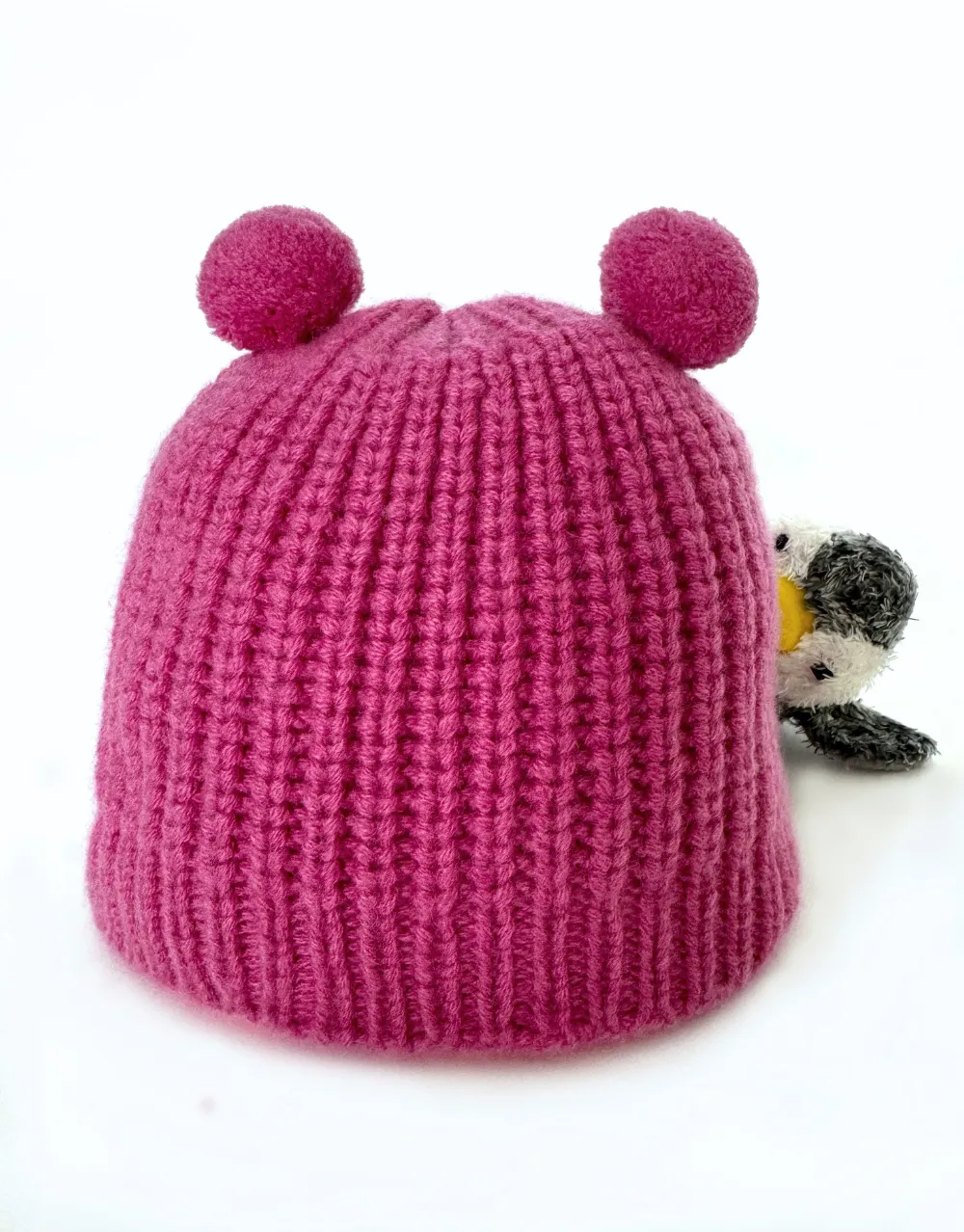 Little Cashmere Beanie with Pom Pom Ears in Operetta
