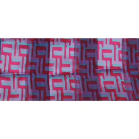 Long Scarf 60" x 13" Pink Geometric Design