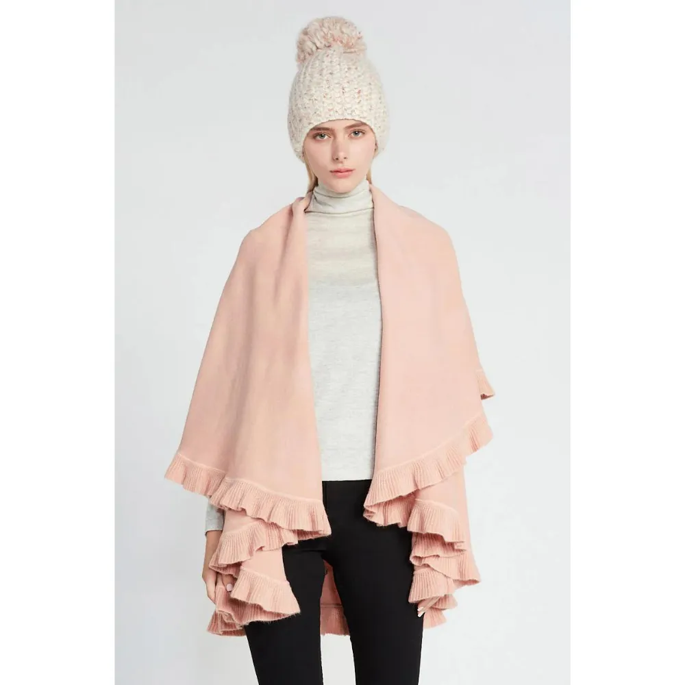 Look by M Wafle-Knitted Confetti Pompom Beanie Ivory Hat (Women's)