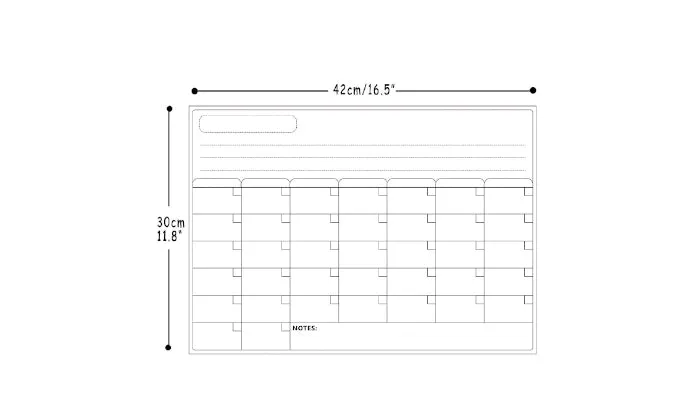Magnetic Dry Erase Board Calendar