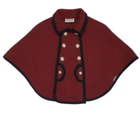 Marae Burgundy Cape with Navy Trim
