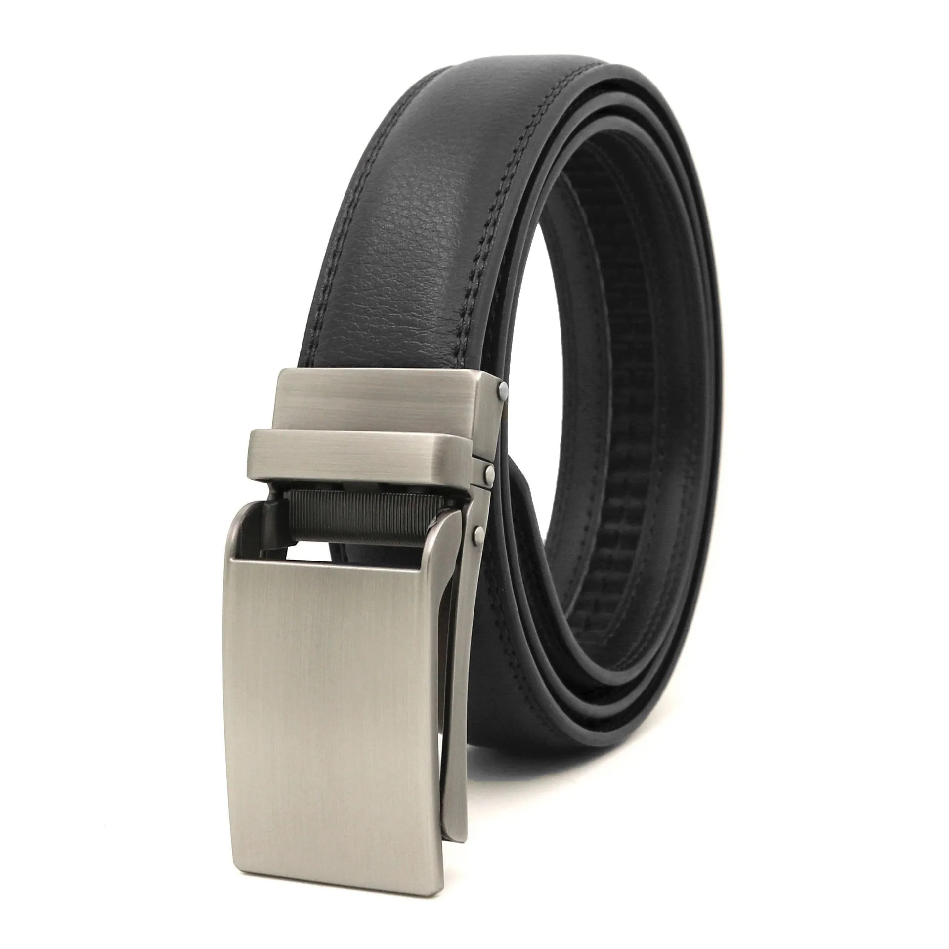 Men's Automatic Reverse Pull Buckle Leather Belt