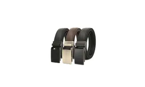 Men's Automatic Reverse Pull Buckle Leather Belt