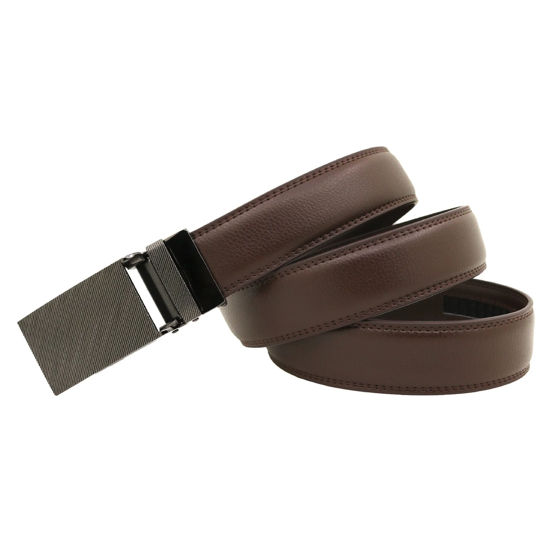 Men's Automatic Reverse Pull Buckle Leather Belt