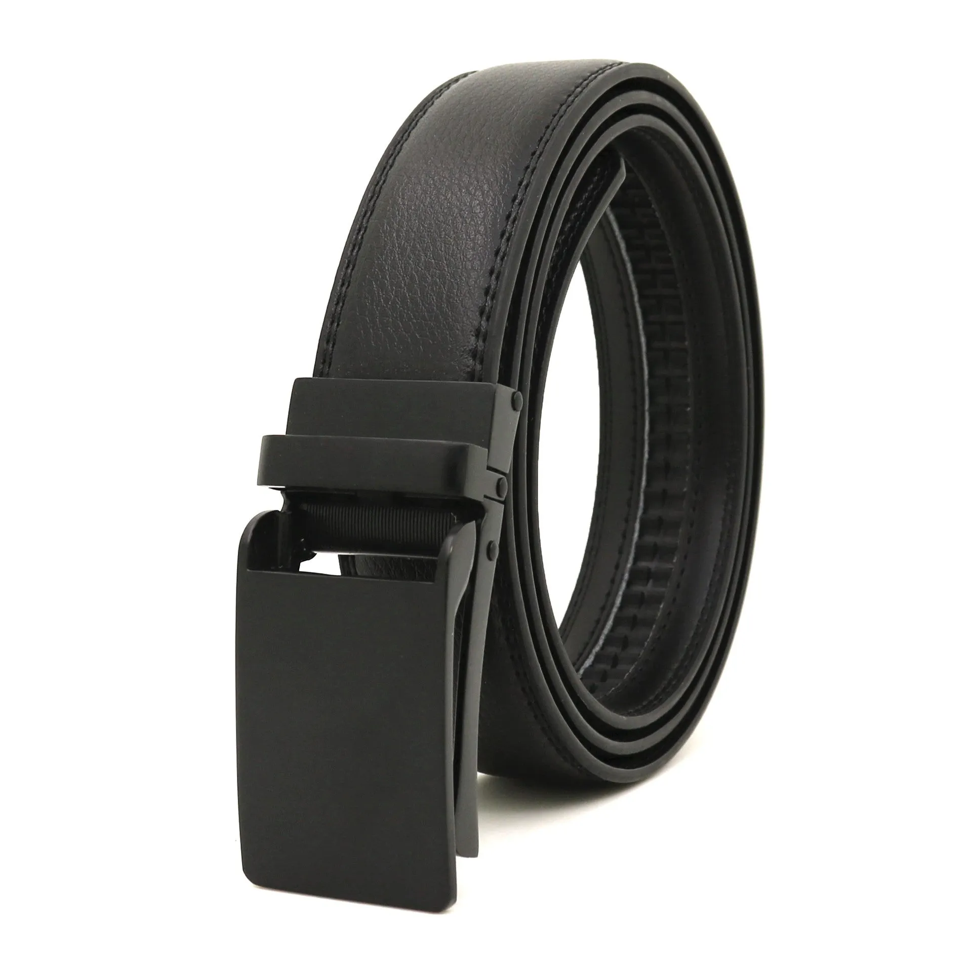 Men's Automatic Reverse Pull Buckle Leather Belt