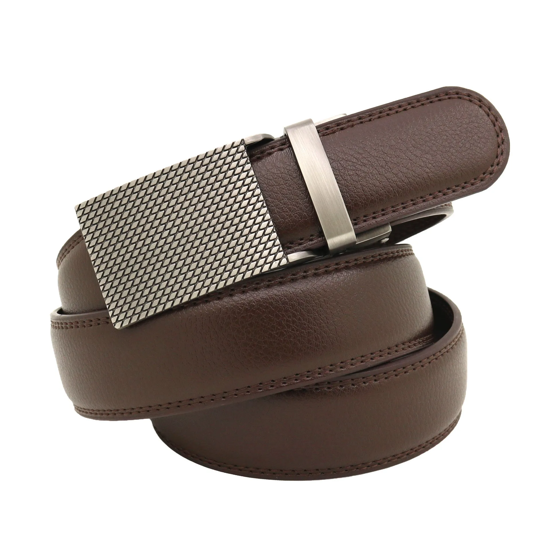 Men's Automatic Reverse Pull Buckle Leather Belt