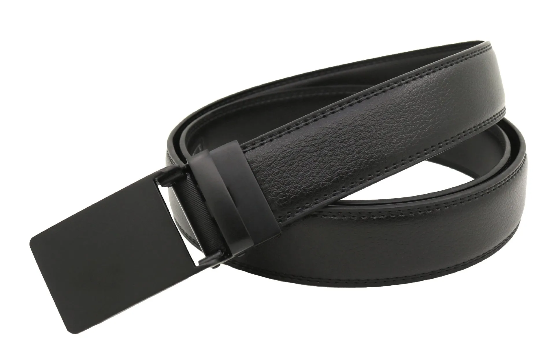 Men's Automatic Reverse Pull Buckle Leather Belt