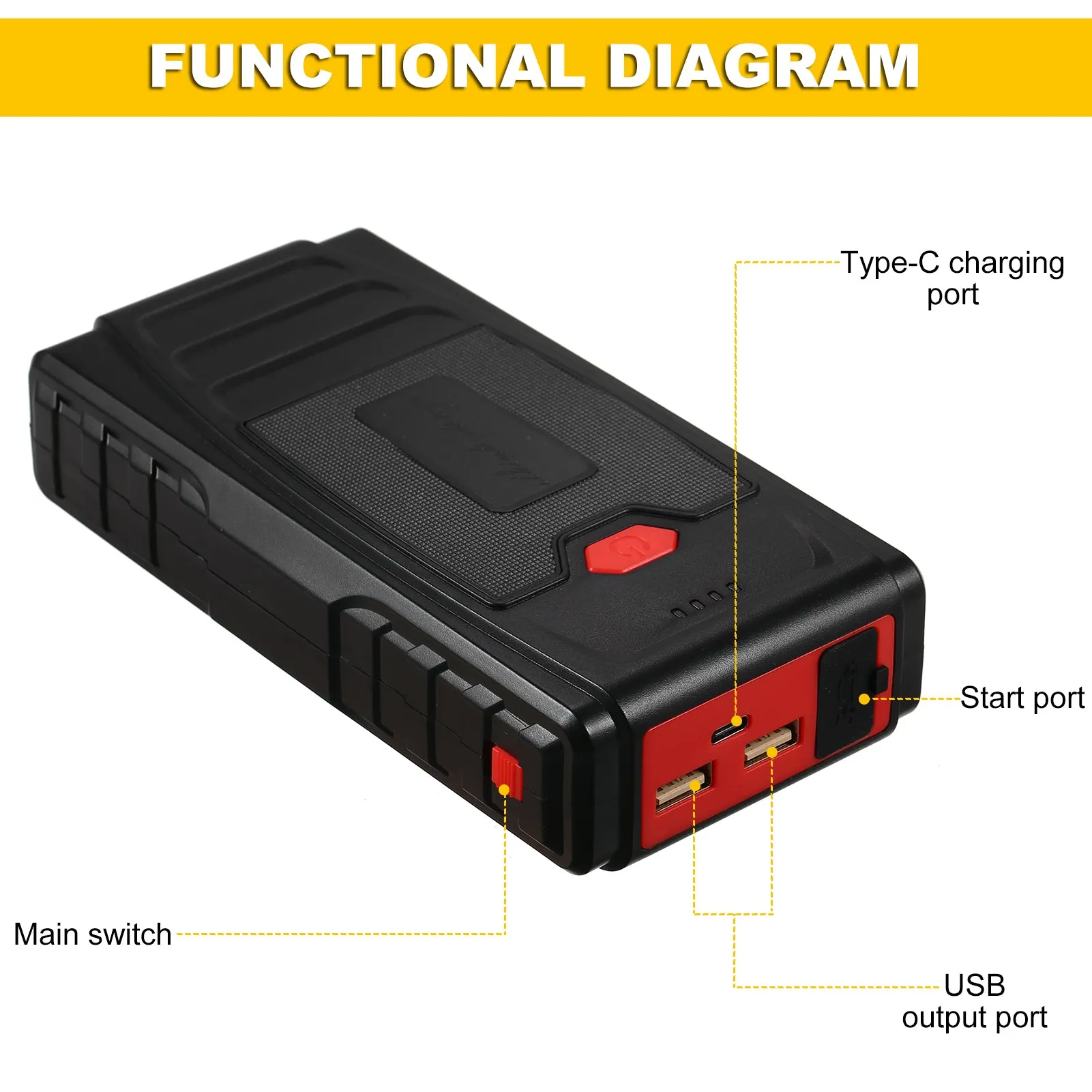 Multi-Function Portable Car Battery Jump Starter Power Bank