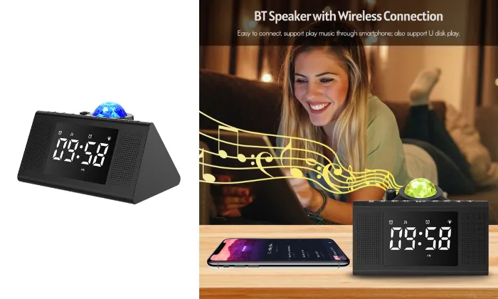 Multifunctional Star Projector Night Light Alarm Clock