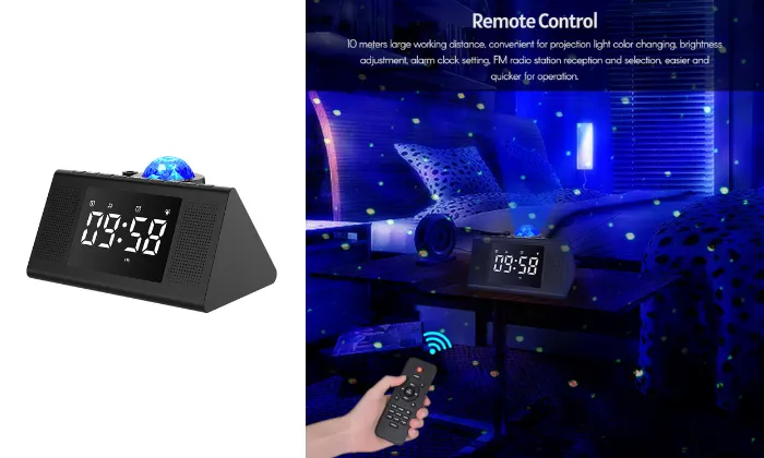 Multifunctional Star Projector Night Light Alarm Clock