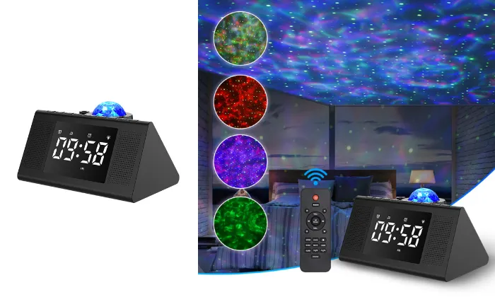 Multifunctional Star Projector Night Light Alarm Clock