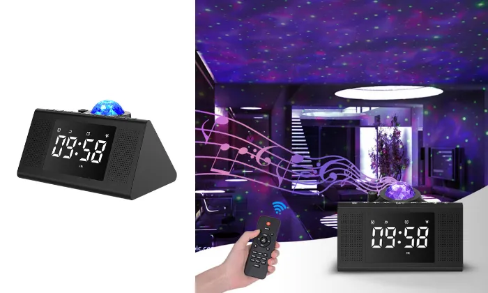 Multifunctional Star Projector Night Light Alarm Clock