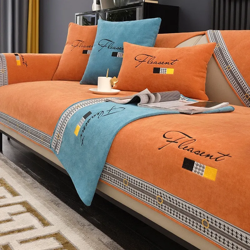 New chenille Light luxury sofa cushion four seasons universal non-slip cushion simple modern living room cushion leather sofa cover cover cloth towel