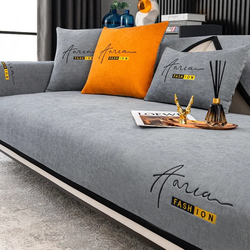 New chenille Light luxury sofa cushion four seasons universal non-slip cushion simple modern living room cushion leather sofa cover cover cloth towel