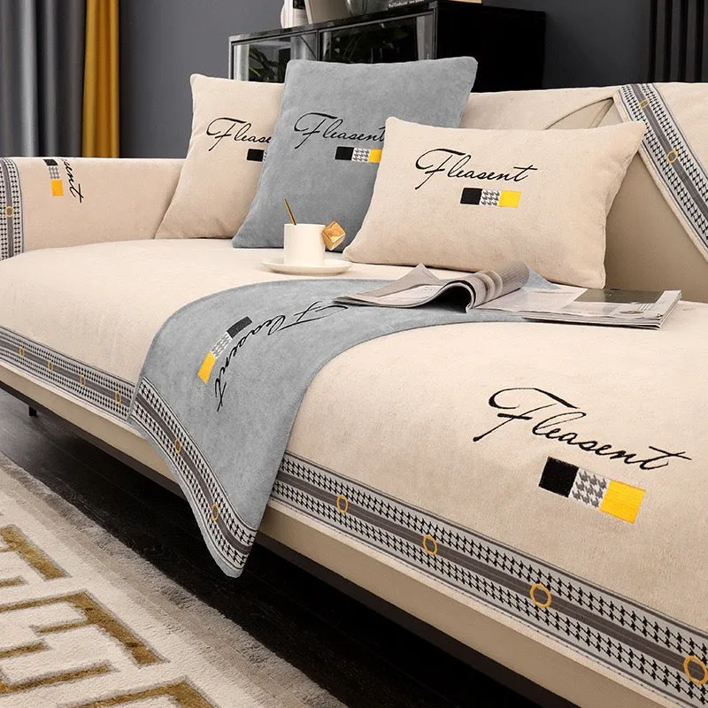 New chenille Light luxury sofa cushion four seasons universal non-slip cushion simple modern living room cushion leather sofa cover cover cloth towel