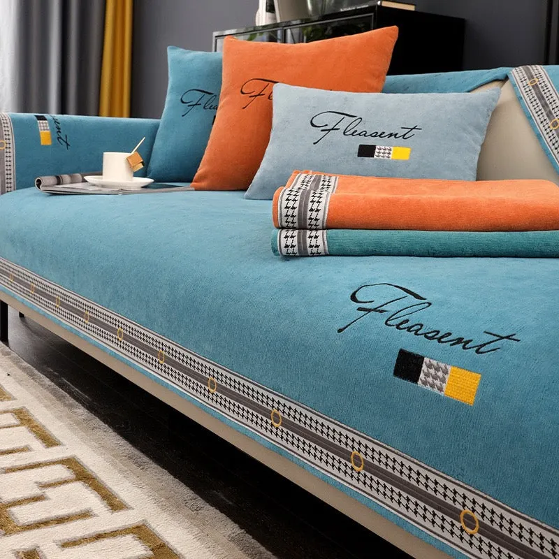 New chenille Light luxury sofa cushion four seasons universal non-slip cushion simple modern living room cushion leather sofa cover cover cloth towel